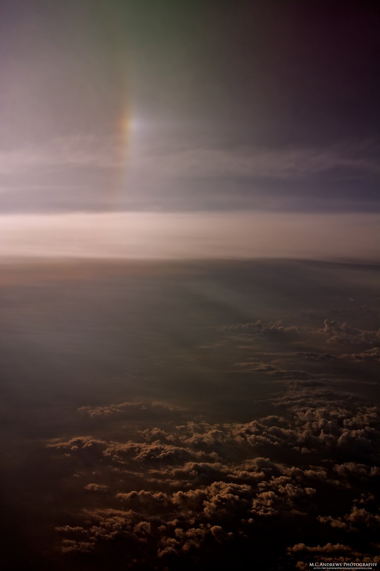 Sundog in setting sun