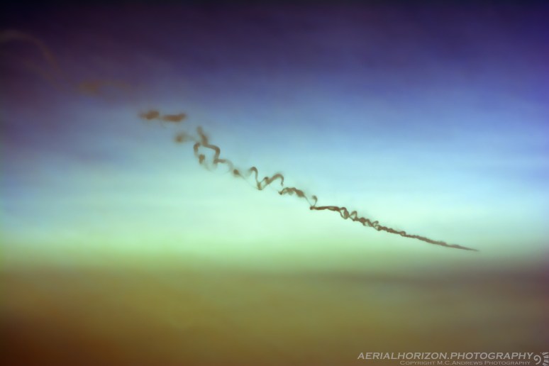 Turbulence Scrambled Contrails